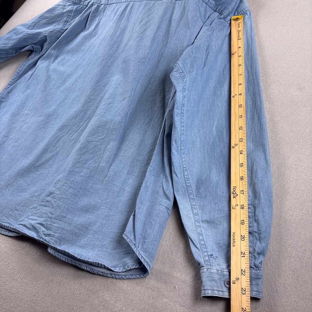 Vintage Northern Treasures Chambray Button Up XL Floral Cottagecore Embroidered - Picture 14 of 14